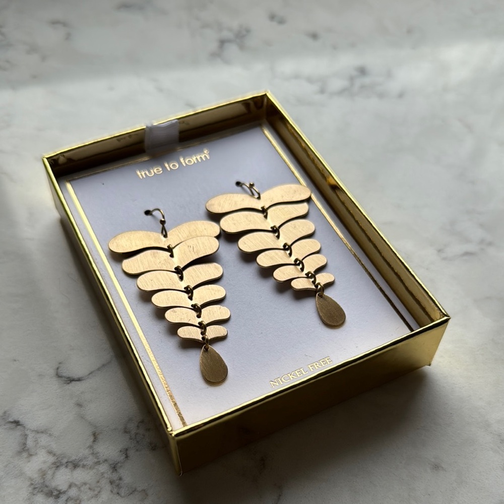 Gold Leaf Drop Earrings